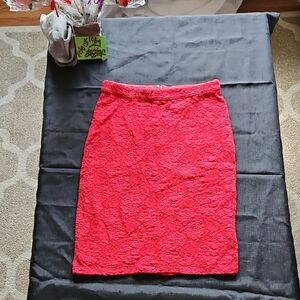 Maeve Women’s Lace Pencil Skirt in Red